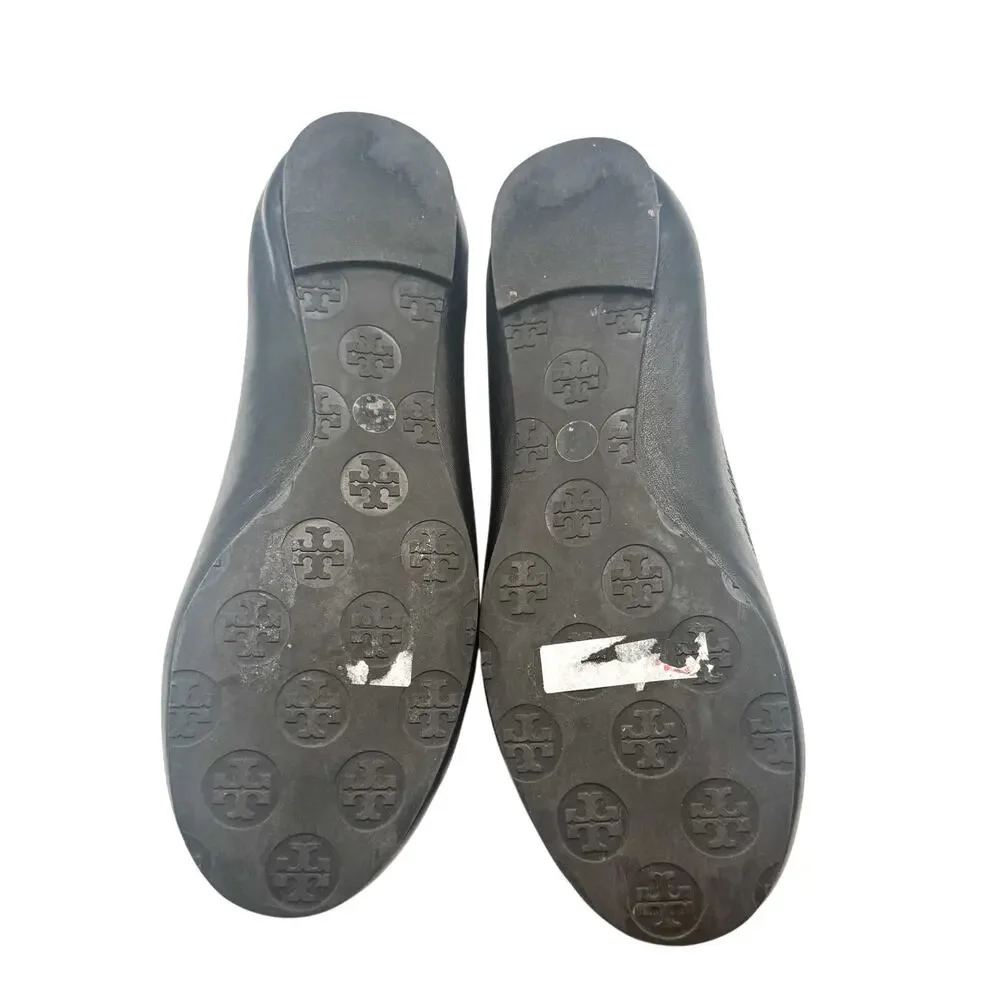 Tory Burch black leather Reva ballet flats size 6
